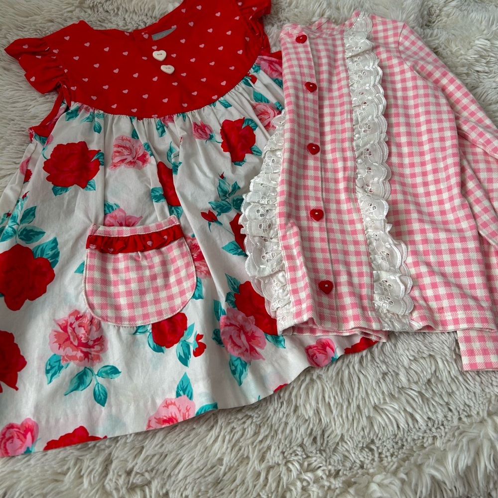 Eleanor Rose Red and Pink Floral Kids Top